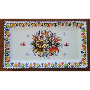 Ceramica De La Cal hand painted pottery tray made in Toledo, Spain